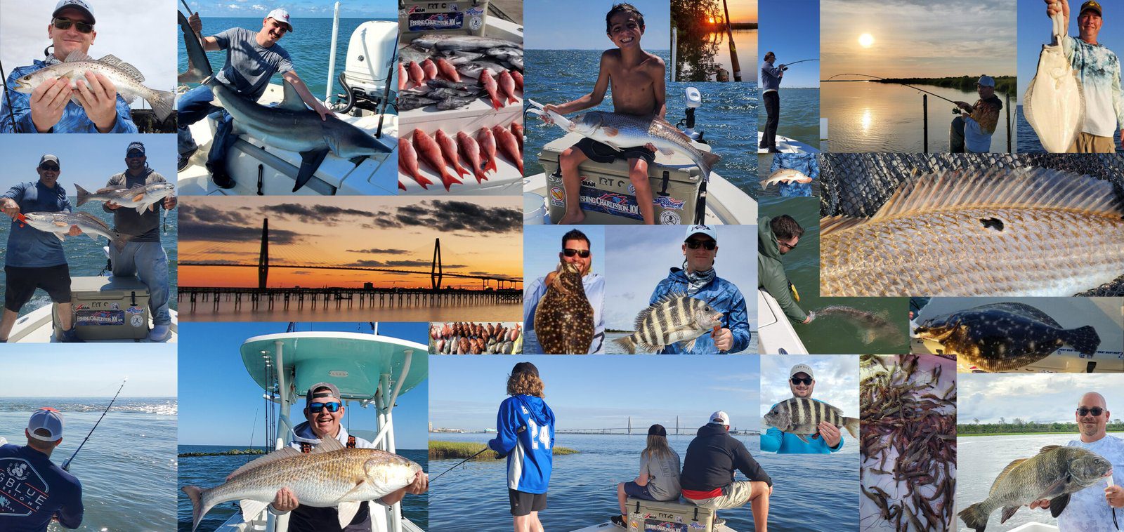 The Best Fishing Charter Trips in Charleston SC. Inshore fishing trips, nearshore fishing trips, offshore fishing trips. deep sea fishing charters, boat tours, harbor tours, sunset cruises, family fun on the water, and more.